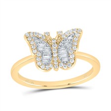 10k White Gold 1/5 Cttw Diamond FASHION BUTTERFLY RING