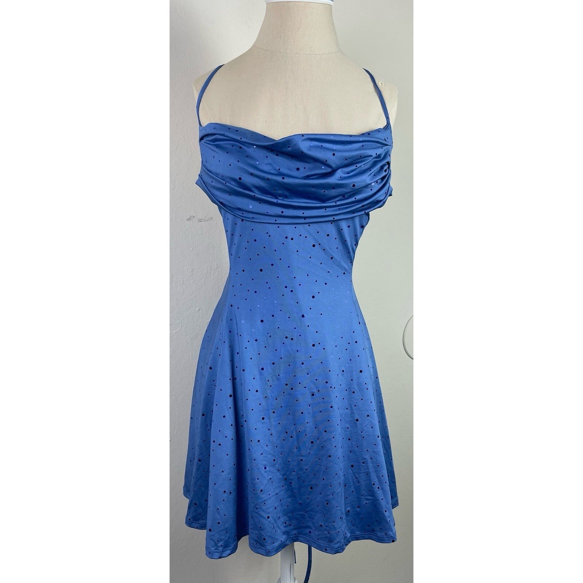 Lucy In The Sky Blue Polka Dot Mini Dress Womens Size S | eBay Lucy In The Sky Blue Polka Dot Mini Dress Womens Size S | eBay