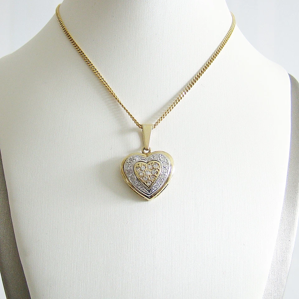 Anhänger Gold 585er Diamant Herz 14 kt Goldschmuck Edelsteine Damen - Bild 3 von 4