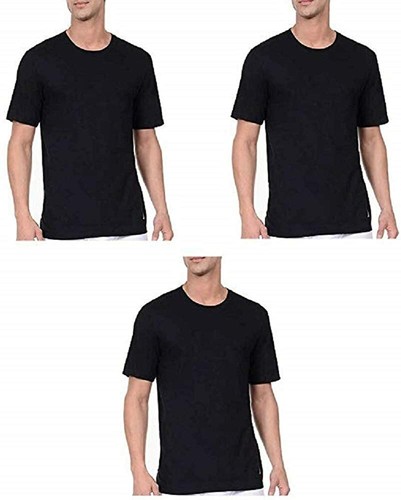 BOSS Men's 3-Pack Basic Crew Neck T-Shirts - Soft Cotton Jersey, Dark Soil Black, Size Small