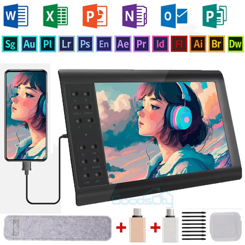 Artist Pro Graphics Drawing Tablet 10x6" Screen Battery-free pen 12 Shortkey NEW - Image 2 of 4