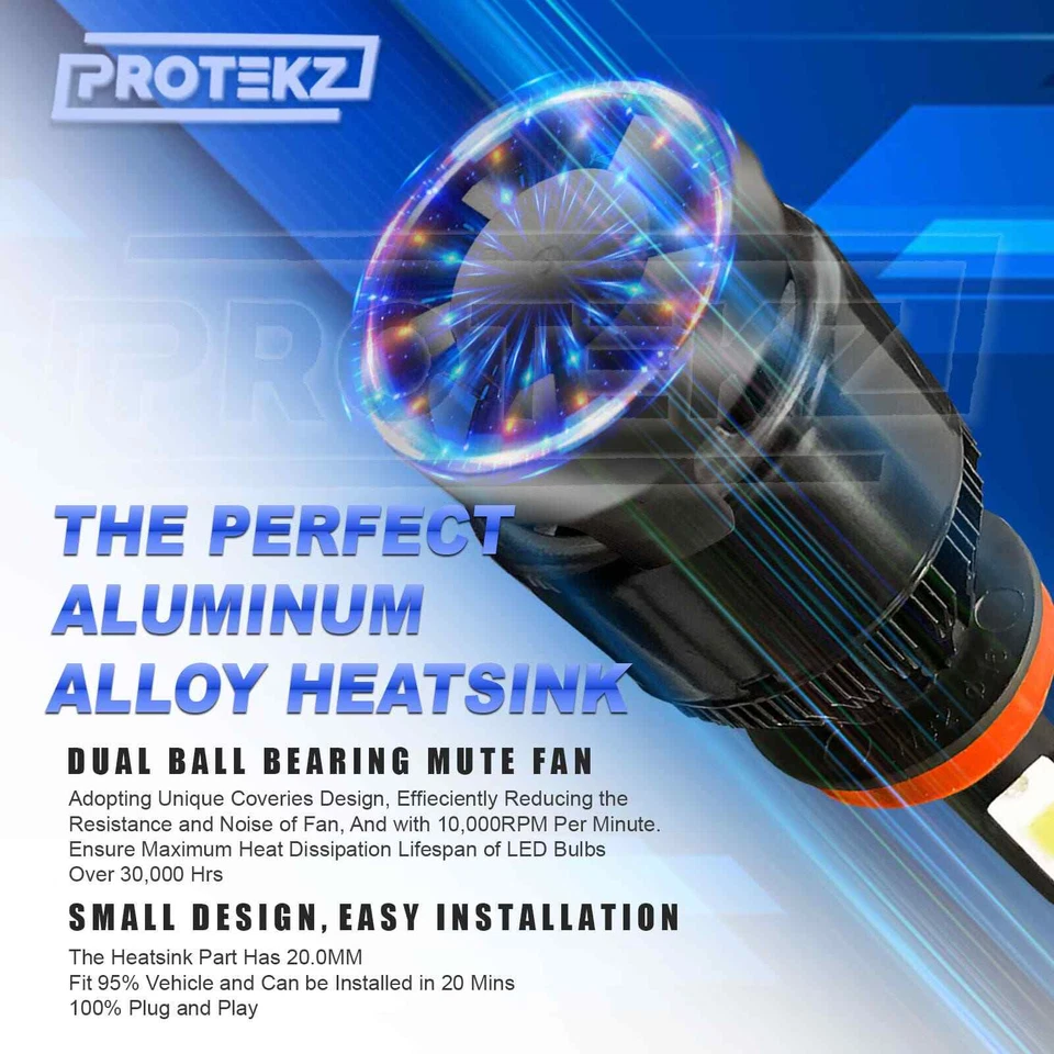 LED Headlight kit 9007 Bulbs for 2003-2005 Ford E-150 Club Wagon Hi&Lo Beam - Image 3 of 4