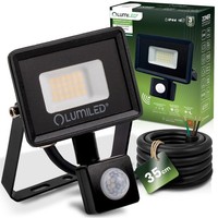 Led-Strahler Zoner 20W 1800LM 4000K IP44 Schwarz Bewegungsmelder Lumiled
