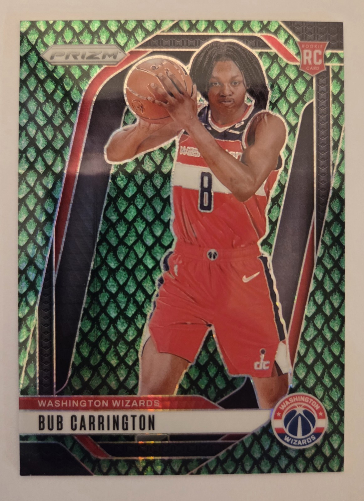 2024-25 Prizm Bub Carrington #244 RC Rookie Jade Dragon Scale 20/48 See Pictures