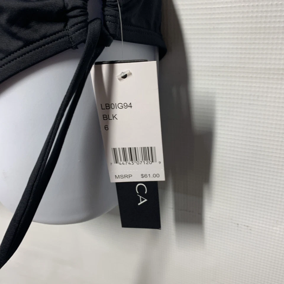 La Blanca Swim Bottom Bikini Island Goddess Side Tie Hipster Womens Size 6 Black - Image 3 of 4