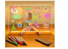 LED Drawing Board Erasable Message Light Up Glow Children Kids Play Magic Boards