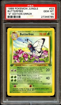 【PSA10】バタフリー 英語 33/64 d エディション エラー PSA 10 GEM MINT Butterfree 33/64 ERROR 1st 