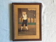 Jeff Nelson Golfer Hudson River Inlay Wood Plaque