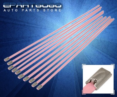 10 Pieces 12'' Metal Cable Zip Ties Stainless Steel Heavy Duty Self-Locking Pink