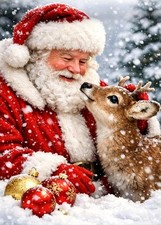 Christmas Santa Reindeer Diamond Art Painting Kits for Adults, Diamond Painti...