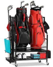Golf Bag Storage Garage Organizer - Golf Bag Stand Fit for 2 Bag, Extra Clubs...