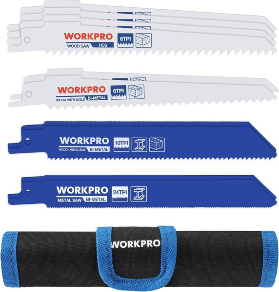 Workpro SäBel-SäGe-BläTter, Set 10-Teilig Aus Bim & Hcs, Schneiden, Metall, Holz-image