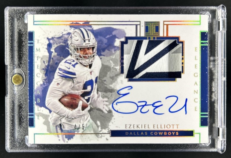 2021 Impeccable Ezekiel Elliott 2020 Elegance Veteran Patch Gold Auto #/5