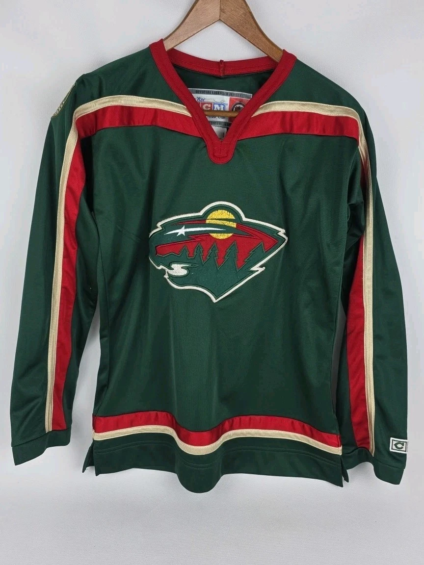 Sweat Vintage Minnesota Wild CCM Center Ice LNH, Pull Col Rond XXL, Gris