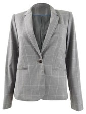 Calvin Klein Women's Petite Windowpane-Print Blazer