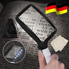 Groß Lupe 3-Facher Leselupe mit Licht für Senioren Handlupe 5LED mit 2 Dimmmodi.