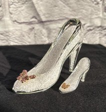 Disney Arribas Brothers Cinderella Glass Shoes Large And Small Set Swarovski