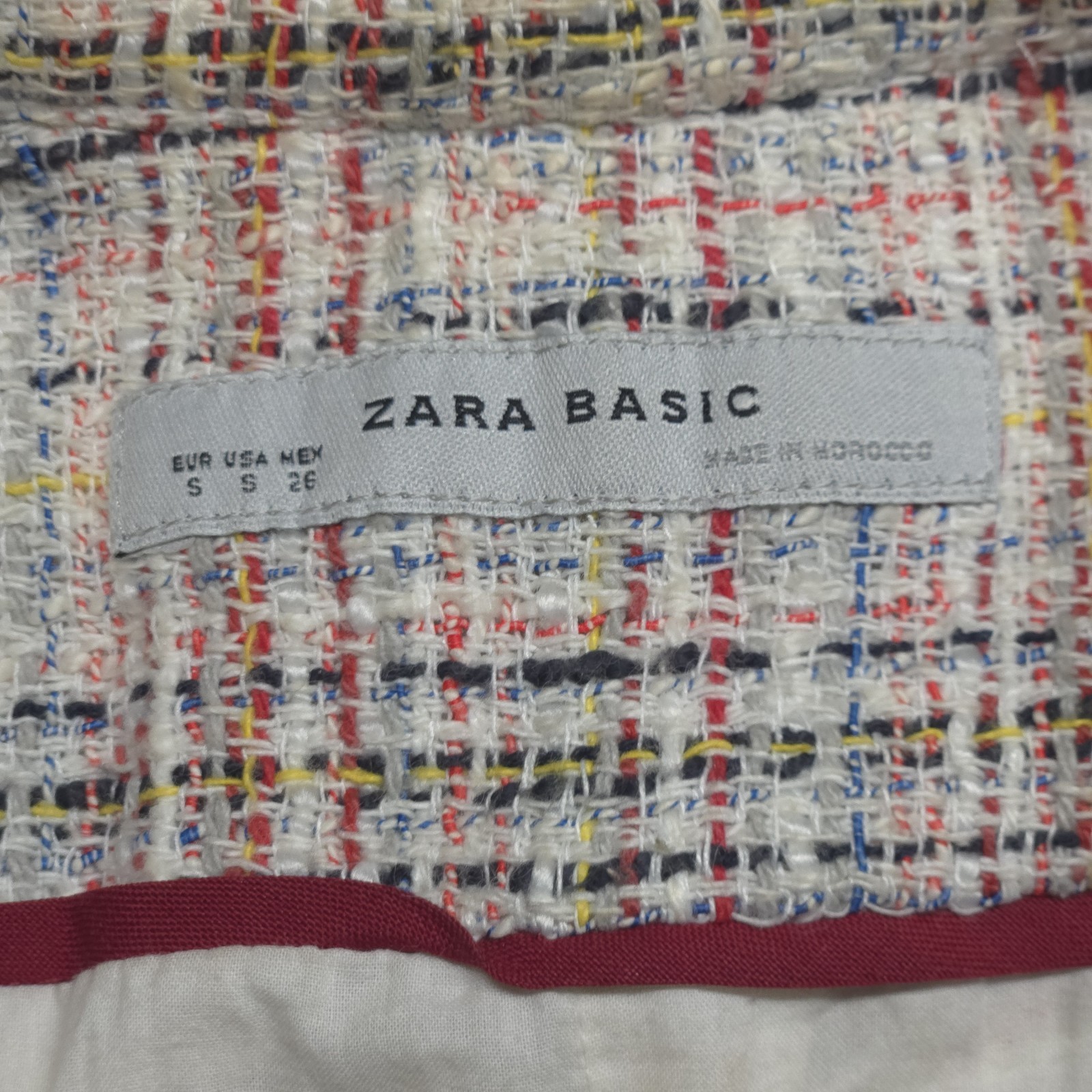 Zara Basic Tweed Moto Jacket Multicolor Bouclé Zi… - image 2