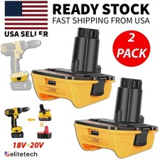 2X 18V To 20V MAX USB DCA1820 Adapter Converter For DEWALT 20Volt Li-ion Battery