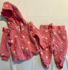 Baby Girl 2-Piece Heart Long-Sleeve Hoodie  Pant Set - Pink Size 6 Months