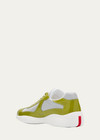 100% AUTHENTIC NEW MEN PRADA LIGHT GREEN AMERICA CUP PATENT SNEAKERS 8.5/US 9.5 — photo 3