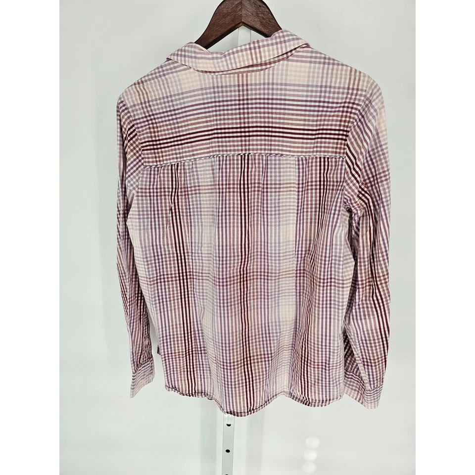 Camisa Sonoma Mujer Talla 1X Manga Larga Abotonada A Cuadros Púrpura Foto 3 de 3