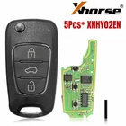 5x Xhorse XNHY02EN Wireless Remote Key Hyundai Flip 3 Buttons for VVDI Key Tool