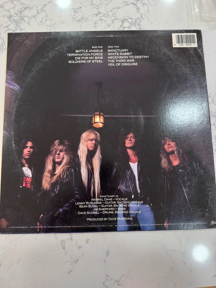 Sanctuary Refuge Denied 1987 LP Dave Mustaine Clean Vinyl VG+/VG+ - Image 2 of 4