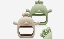 2 Packs Baby Teething Toy for 0-6 6-12 Months, Food Grade Silicone Teething Mitt