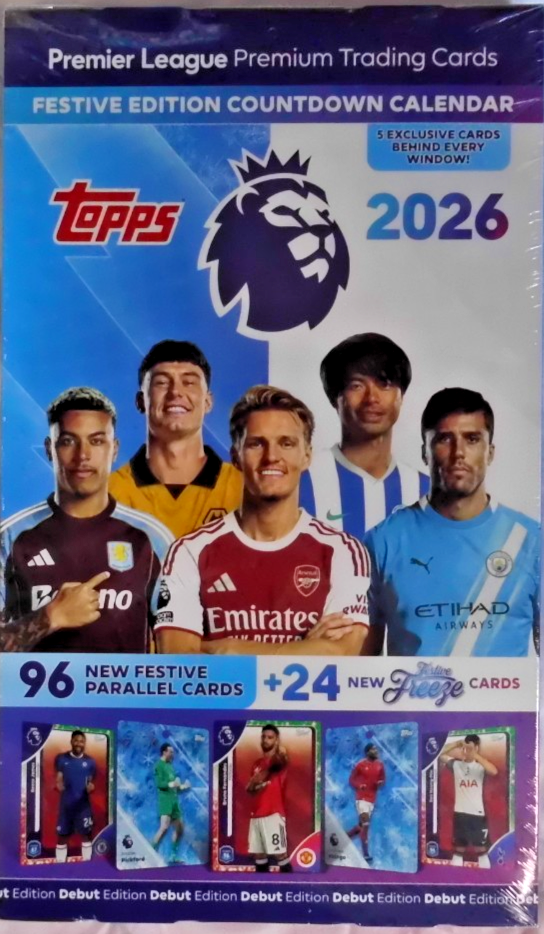 Topps Premier League 2026 Trading cards Festive Edition Countdown Calendar Debut