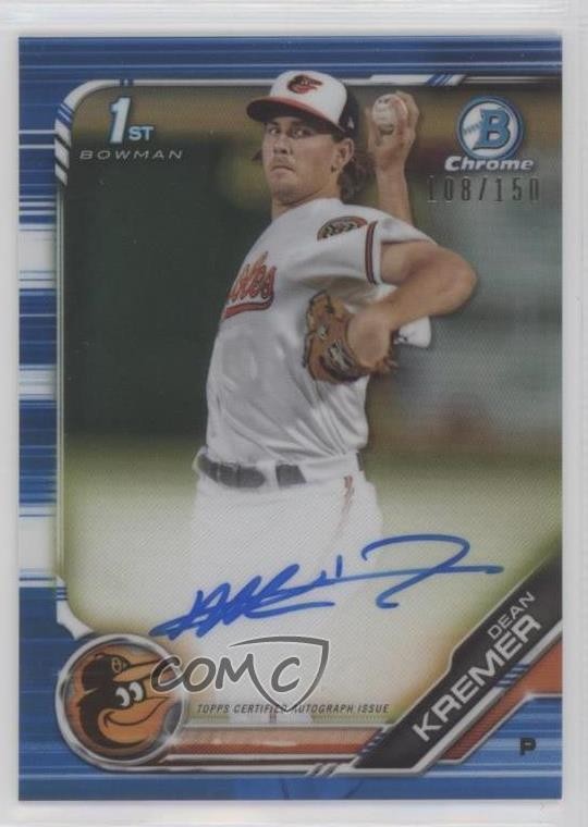 2019 Bowman Chrome Prospect Auto Blue Refractor /150 Dean Kremer #CPA-DK Auto