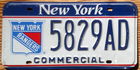 Item photo. Show Listing Details page. Listing New York Specialty License Plate Number Tag – New York Rangers - NHL Hockey