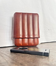 Zigarren Etui Leder, für 4 Zigarren, Made in Italy, 9,5 x 7 x 3cm, Genuine Calf