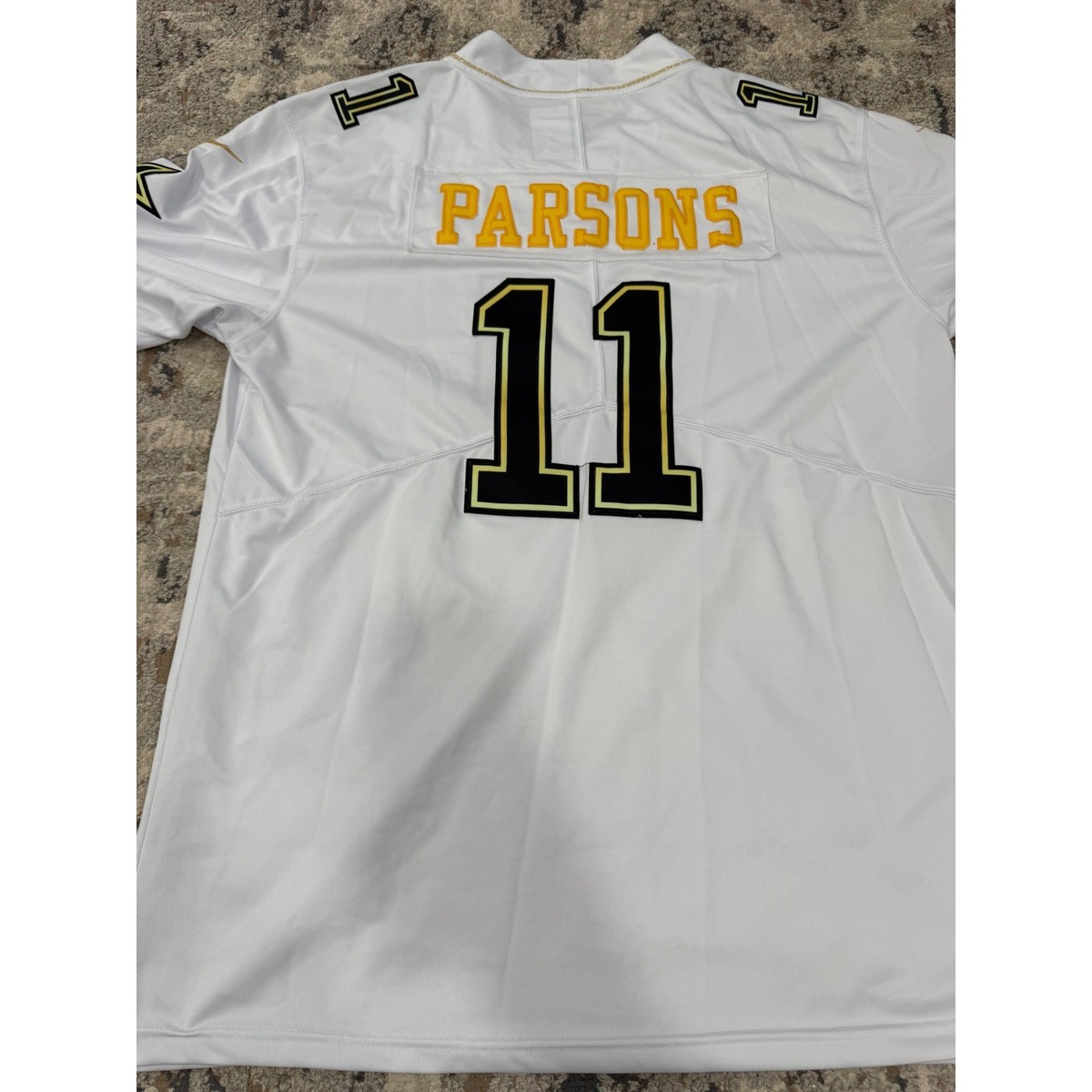 Nike Dallas Cowboys Micah Parsons 11 On Field Jersey White Gold
