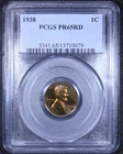 1938 Lincoln Wheat Cent - 1c PCGS PR65 RD - Red - Tough Coin!