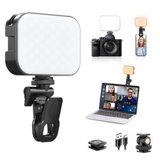 ULANZI VL100X Selfie Light, LED Video Camera Light, Portable Clip on Light Pa...