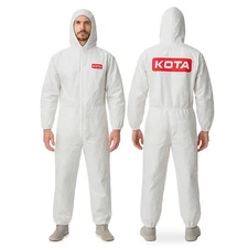 LAUCO White Polyester Reusable & Washable Paint Coverall Spray Suit With Hood