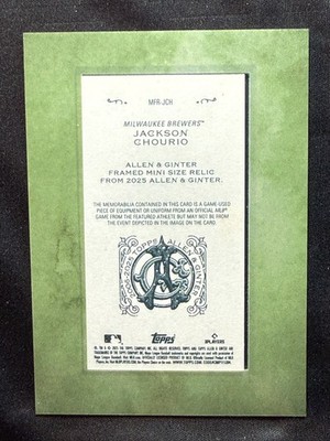 2025 Topps Allen & Ginter - Mini Framed Relics Jackson Chourio