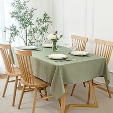 maxmill Rectangle Slubby Textured Tablecloth Waterproof Spillproof Wrinkle Fr...