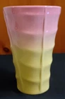 Unique Vintage Bauer Pottery Los Angeles Madagascar Pink Yellow Medium Vase