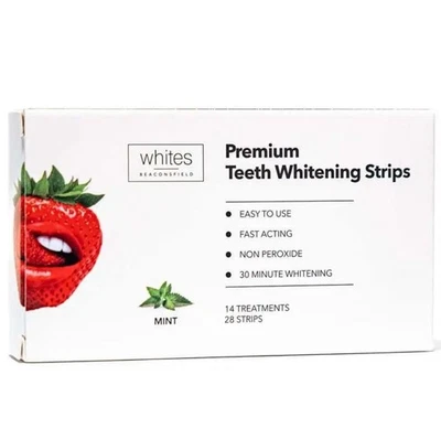 Whites Beaconsfield Official Teeth Whitening Strips, 28 Strips Sensitivity Free,