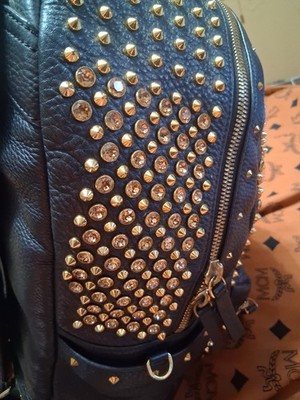 Ash Black Studded Mini Backpack with Gold Hardware Under One Sky Mini Backpack Bag Purse Black Gold Studs Charm  main image 3