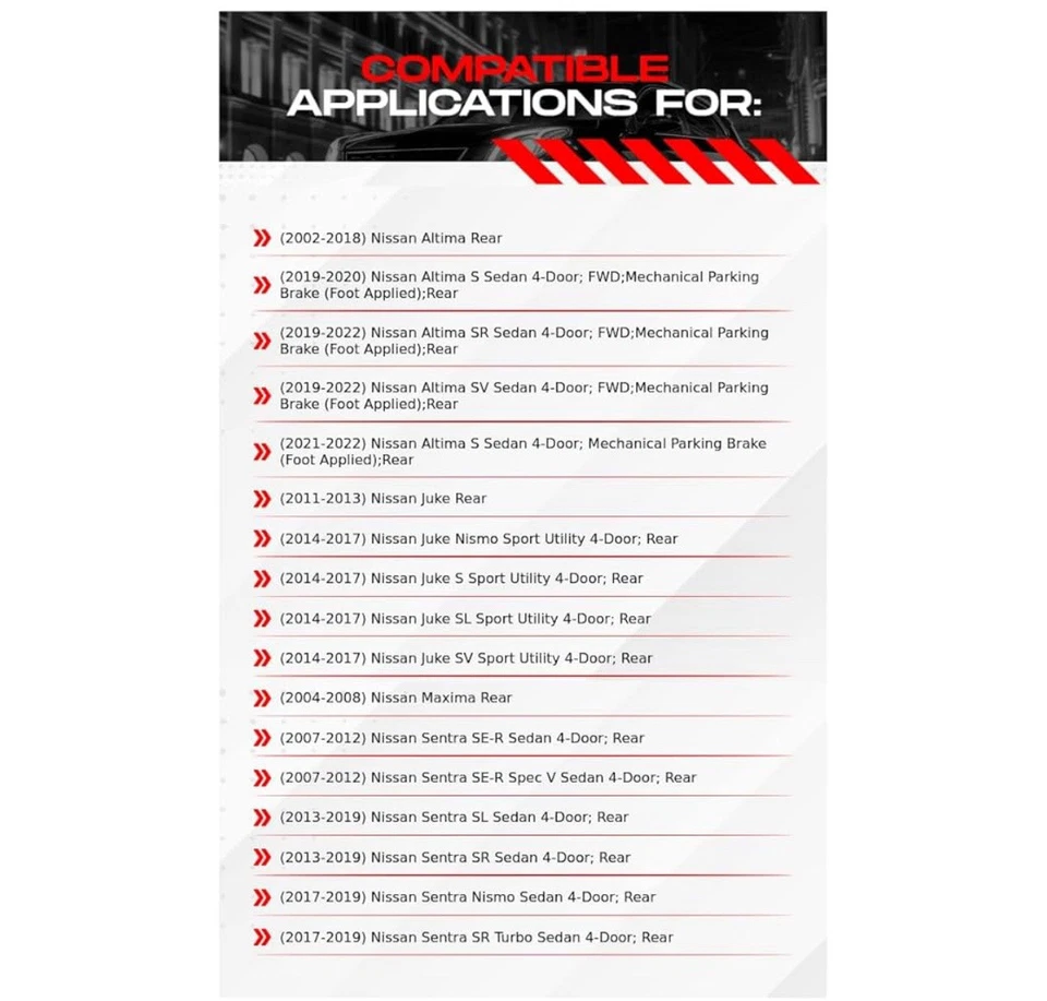 R1 Concepts Rear Brakes and Rotors Kit 2002-2020 Nissan Altima, Maxima, Sentra - Image 3 of 3