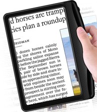 Rechargeable 5X Magnifying Glass for Reading, Large Bright Full 5X, Black