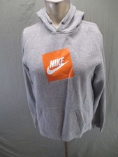 Nike Size S Womens Gray Cotton Blend Soft Shell Pocket Activewear Hoodie 725