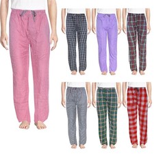 Mens Pyjama Bottoms Woven Check Cotton Nightwear PJ's Extra Soft Tartan Trousers