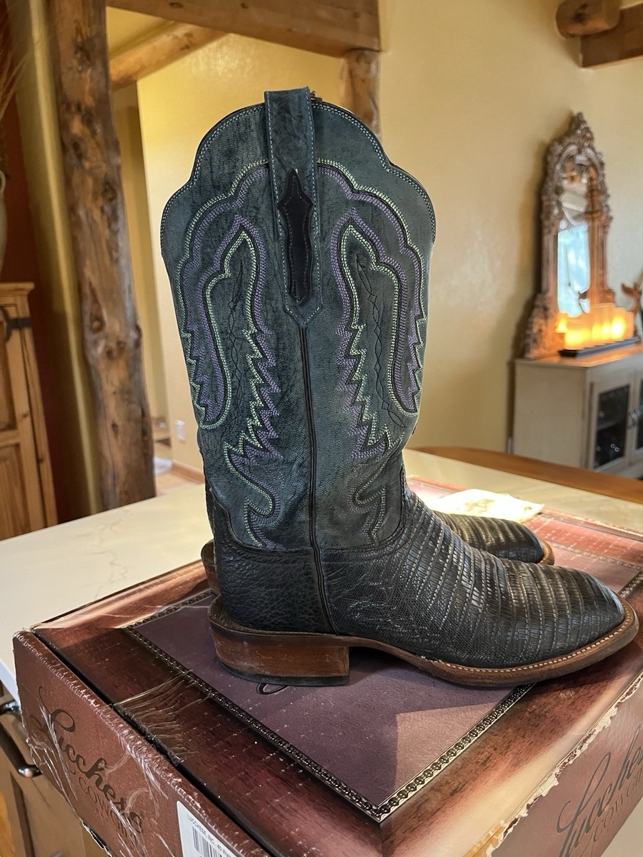 Lucchese Woman's 8B Stonewashed Lizard Square Toe, Gorgeous Boots