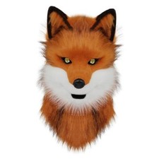 Furry Dog Mask Animal Wolf Full Head for Halloween Party Costume Foxwhite