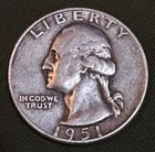 USA - 1951-S Silver Washington Quarter - FREE SHIP