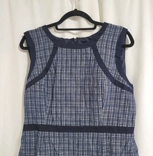 Talbots Sheath Dress Size 14 Career Wedding Church Classic Navy Blue Sleeveless